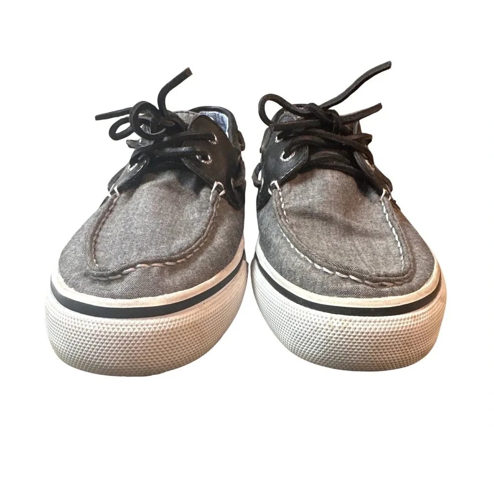 Sperry Top-Sider Men's 10M Gray Canvas Boat Shoes Lace Up Casual Deck Shoes